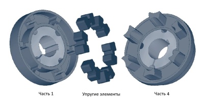 Полумуфта N-EUPEX 225 часть 4, тип F под втулку тапербуш 3020, EMT - Евромеханика