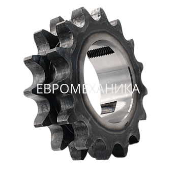 Звездочка 16В-2, шаг 25,4х17,02 мм (1"х17,02 мм), Z=18 под втулку тапербуш 2517 с закалкой зуба - Евромеханика