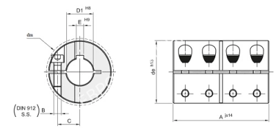 Муфта продольно-свёртная GBR 30 нержавеющая - Евромеханика