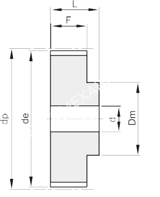 Шкив зубчатый под расточку 27 T 5 48, EMT - Евромеханика