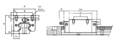 Каретка HGH25CAZAC, EMT - Евромеханика