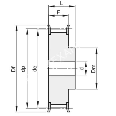 Шкив зубчатый под расточку 40 5M 25 - Евромеханика