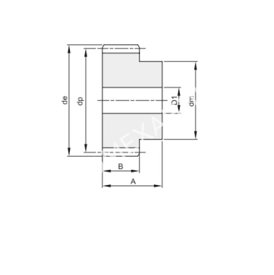Шестерня цилиндрическая M=2,5 Z=25 с закалкой зуба (PM29T25), EMT - Евромеханика
