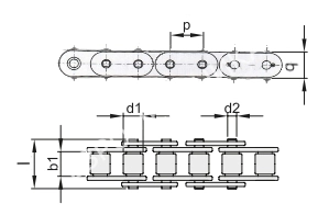 Цепь роликовая 06B-1 (ПР-9,525-9,1), EMT - Евромеханика