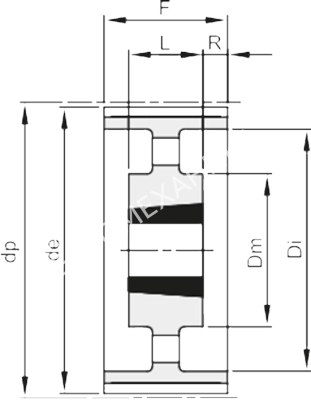 Шкив зубчатый под втулку тапербуш TL 168 14M 85 (3525), EMT - Евромеханика