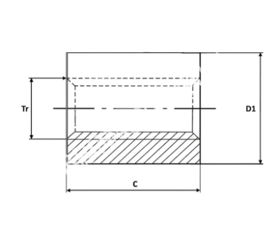 Гайка трапецеидальная латунная (HPb59-1) LRM 40х7 без фланца (правая резьба), EMT - Евромеханика