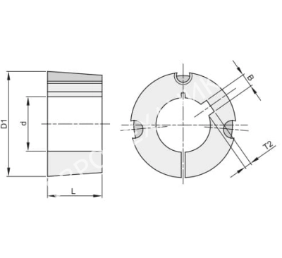 Втулка тапербуш 2012-1 3/4'', d= 44,45 мм - Евромеханика