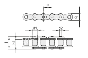 Цепь роликовая нержавеющая 12B-1SS, EMT - Евромеханика