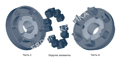 Полумуфта N-EUPEX 180 часть 4, тип F под втулку тапербуш 2517, EMT - Евромеханика