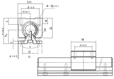 Модуль линейный (каретка) SBR 16 UU, EMT - Евромеханика