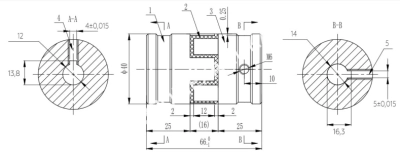 Муфта кулачковая XL1-10x10 тип B-B (GE-T 19-24), СТАЛЬ, EMT - Евромеханика