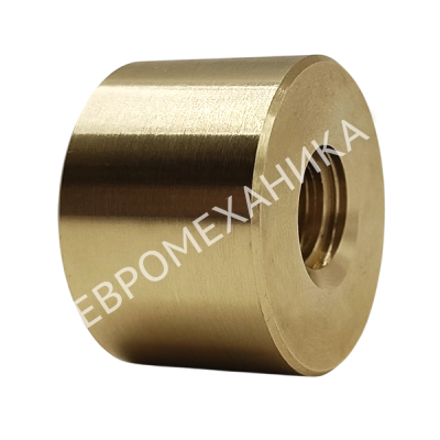 Гайка трапецеидальная латунная (HPb59-1) LRM 40х7 без фланца (правая резьба), EMT - Евромеханика