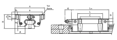 Каретка HGW30CCZAC, EMT - Евромеханика