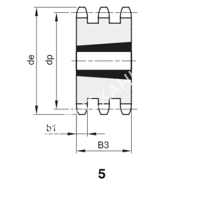 Звездочка 12B-3, шаг 19,05х11,68 мм (3/4х7/16), Z=25 под втулку тапербуш 2517 - Евромеханика